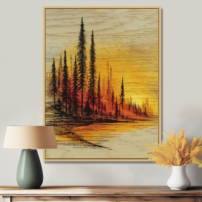 «Winter Sunset In Alaska Forest», reproduction d'art sur toile, paysage noir