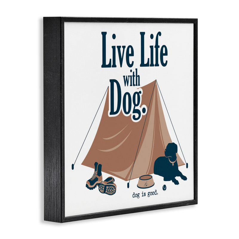 «Camping Life with Dog», art de la giclée encadrée par Dog Is Good, Giclée encadrée noir minuit, H 24 po x l 24 po