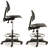 Backed Adjustable Height Ergonomic Lab Stool with Footring Wheels