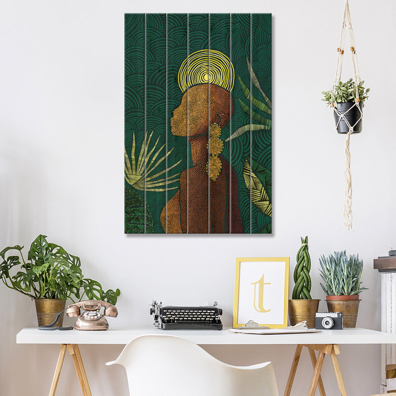 Vea (bleu sarcelle) par Bria Nicole, impression sur bois sans cadre, L 18 po x H 26 po