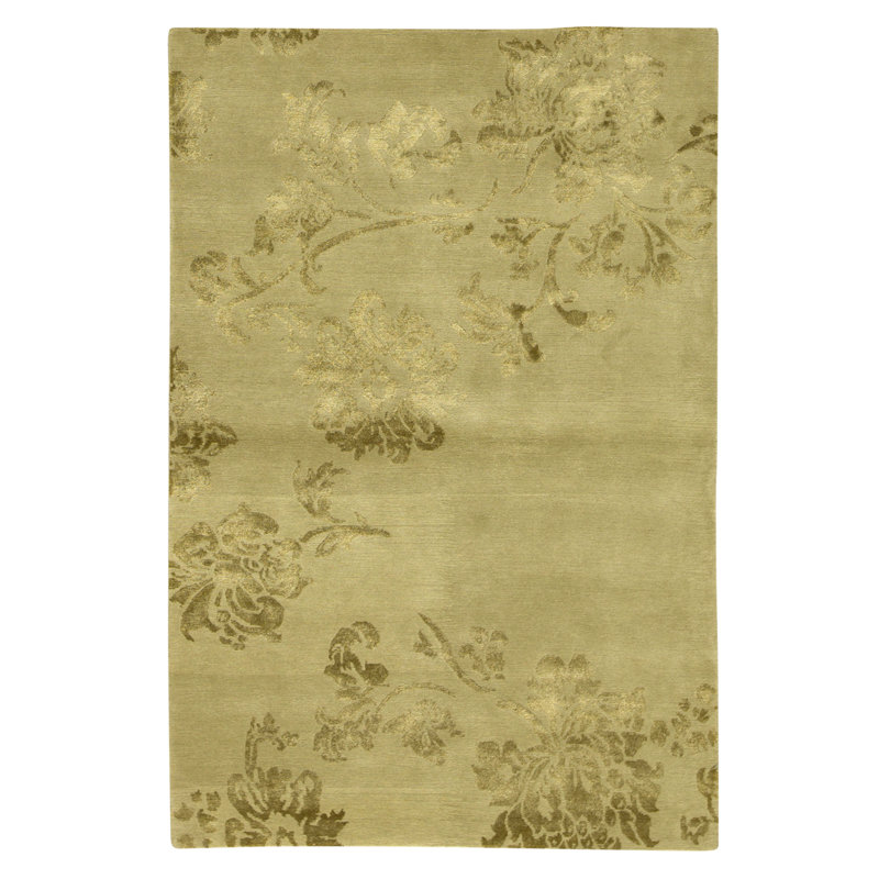 Hand Knotted Area Rug in Sage Green