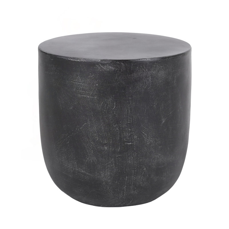 Textured Barrel Concrete Side Table