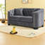 Ensemble de canapés compressibles, Chesterfield 5 places en velours gris pour la maison