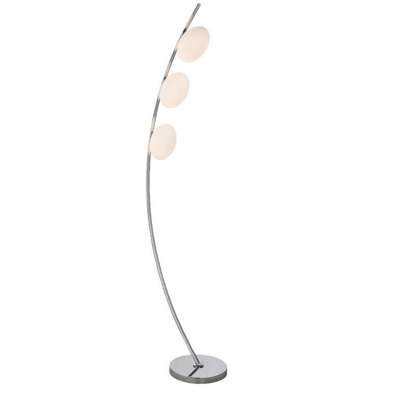 Lampe sur pied arquée 68 "Barraza, Noir, Blanc givré