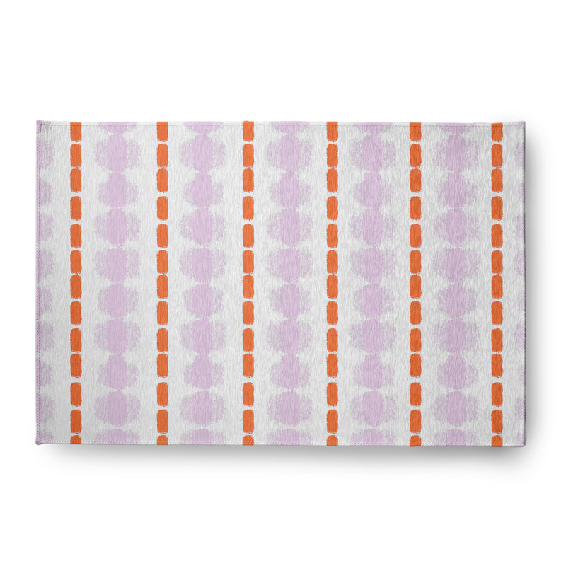Tapis en chenille à rayures aquarelle, Rectangle 4 pi x 6 pi