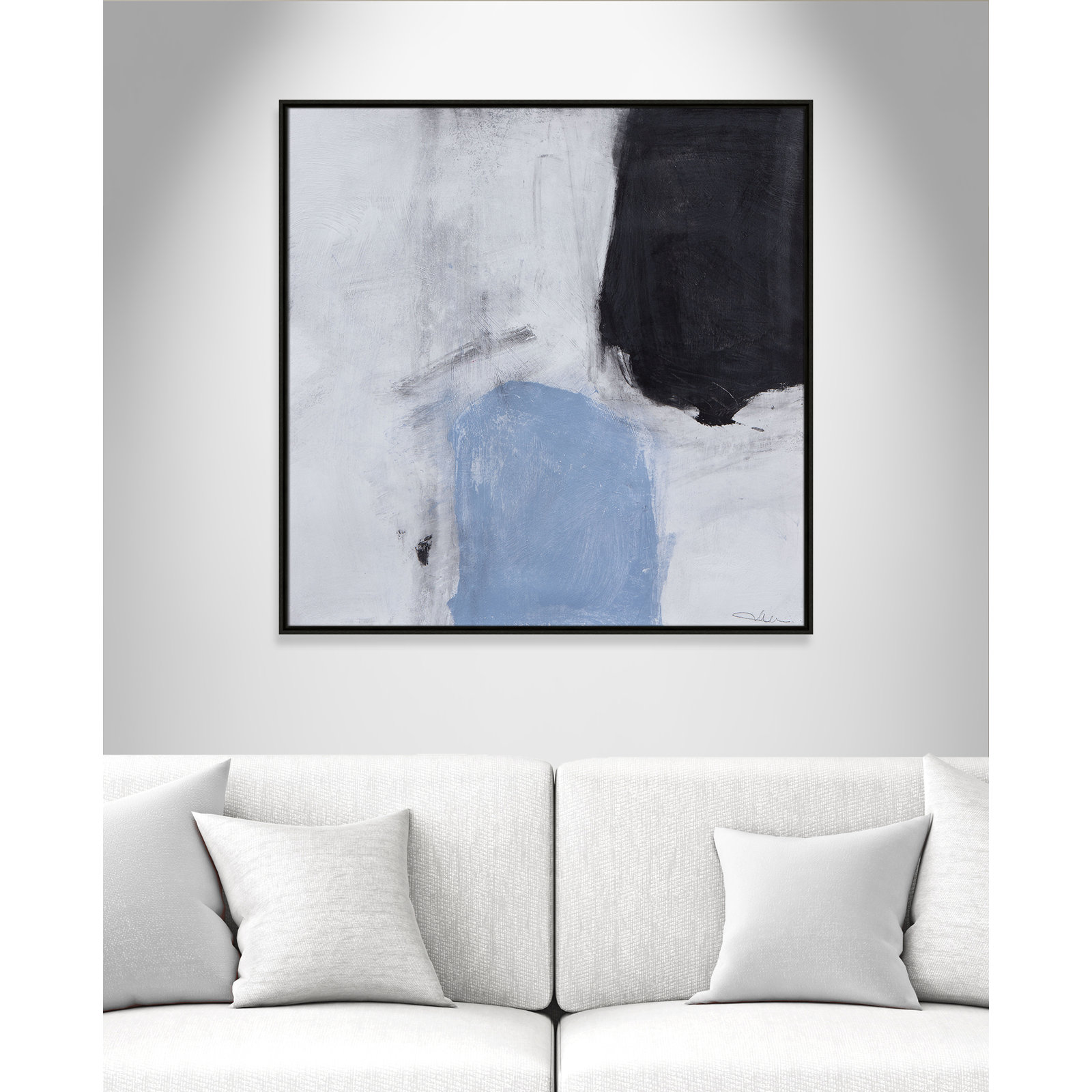 From Powder Blue to Onyx Print, 37.5" H x 37.5" W, Espresso
