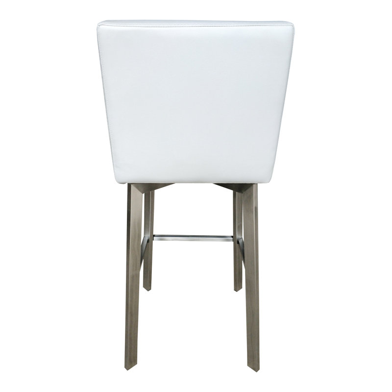 Giro 26" Swivel Bar Stool with Cushion, Counter Stool (26" Seat Height), White