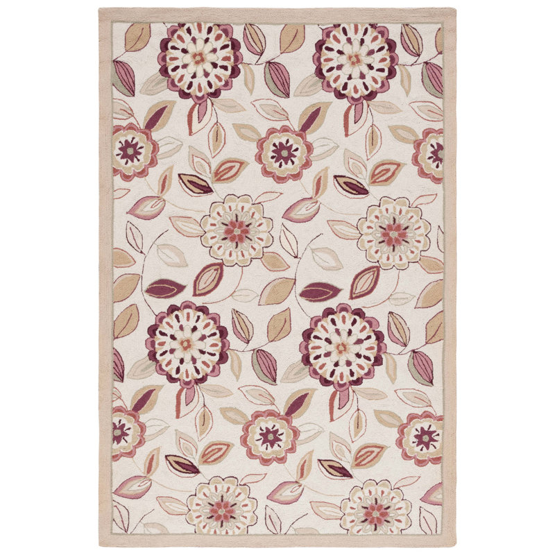 Hollander Hand-Hooked Wool Ivory/Taupe Area Rug, Rectangle 2'6" x 4'