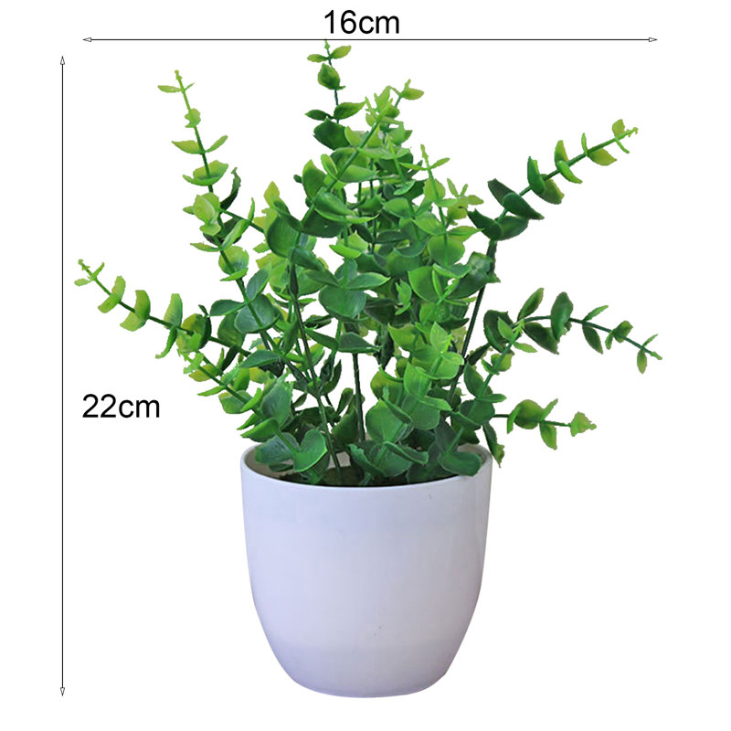 Plante à feuillage artificiel en pot, H 11,1 po x l 9,37 po x P 4,55 po