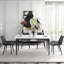 Ensemble de table de salle à manger 6 pièces 6 pièces avec chaises d'appoint en similicuir et ensemble de salle à manger 7 pièces-111464706-111464707