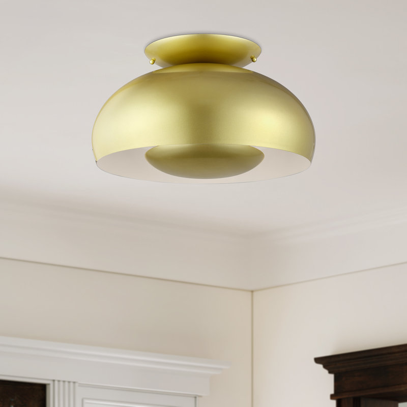 Grand semi-encastré 3 lumières or doux Aaranyan, Doré, Doré