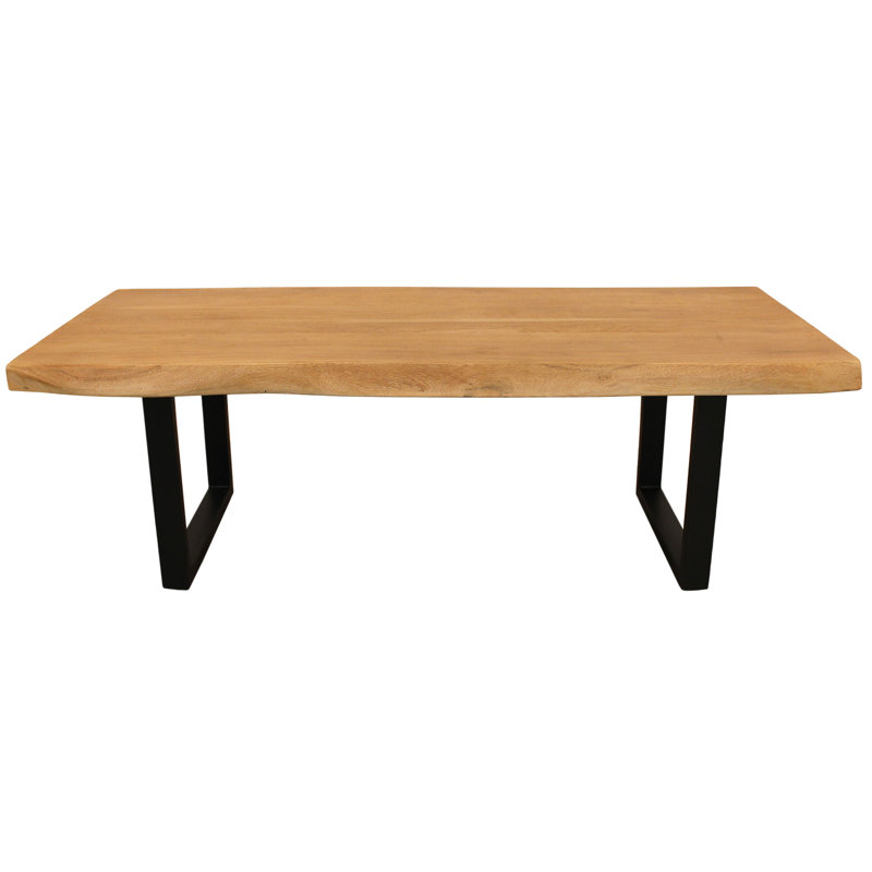 Sycamore Rustic Solid Wood Coffee Table With Live Edge In A Natural Finish, 18'' H X 23'' L X 70'' W