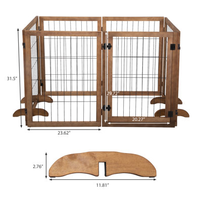 Clôture pour chien très large avec porte de passage, barrière pour animaux préassemblée verrouillable