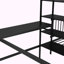 Lit superposé double au-dessus de simple avec structure de lit en métal avec tablettes et échelle-87774493