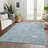 Machine Washable Indoor/Outdoor Xhevrie Blue Rug-911432935