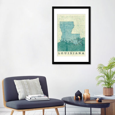 « louisiana map », impression sur toile