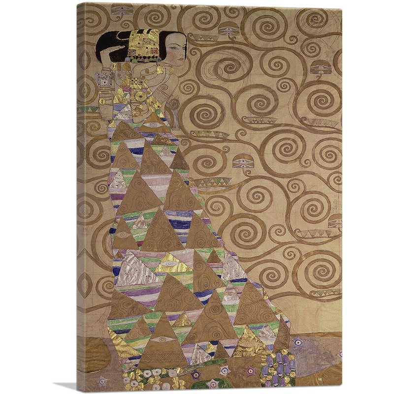 «Expectation Tree of Life Détail 1909» par Gustav Klimt, reproduction sur toile tendue, H 40 po x l 26 po x P 1,5 po