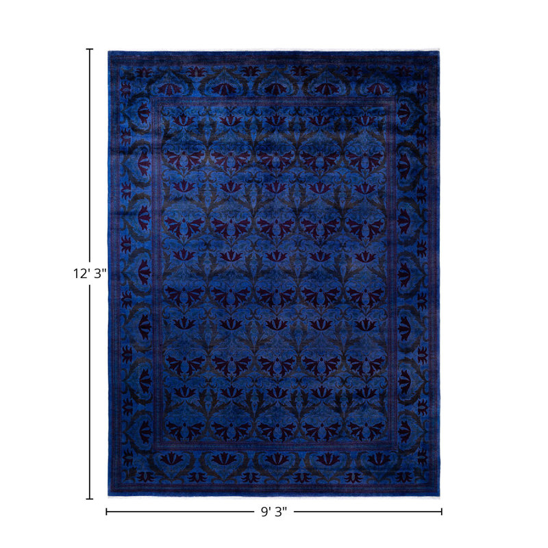 Hollandsworth One-of-a-Kind 12'3" X 9'3" New Age Wool Area Rug Purple
