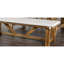 Banc rembourré rustique avec siège brun, structure blanche, base à tréteaux, P 15,5 po x H 16,5 po pour salle à manger et banc, coussin en tissu, article