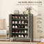 Armoire à chaussures avec portes de grange, armoire de rangement pour chaussures Farmhouse, gris-1448704308