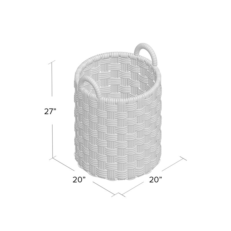 Highland Dunes Portillo Seagrass Decorative Basket, 27" H x 20" W x 20" D