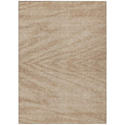 Tapis extérieur lavable abstrait kaki et brun 5 pi x 8 pi