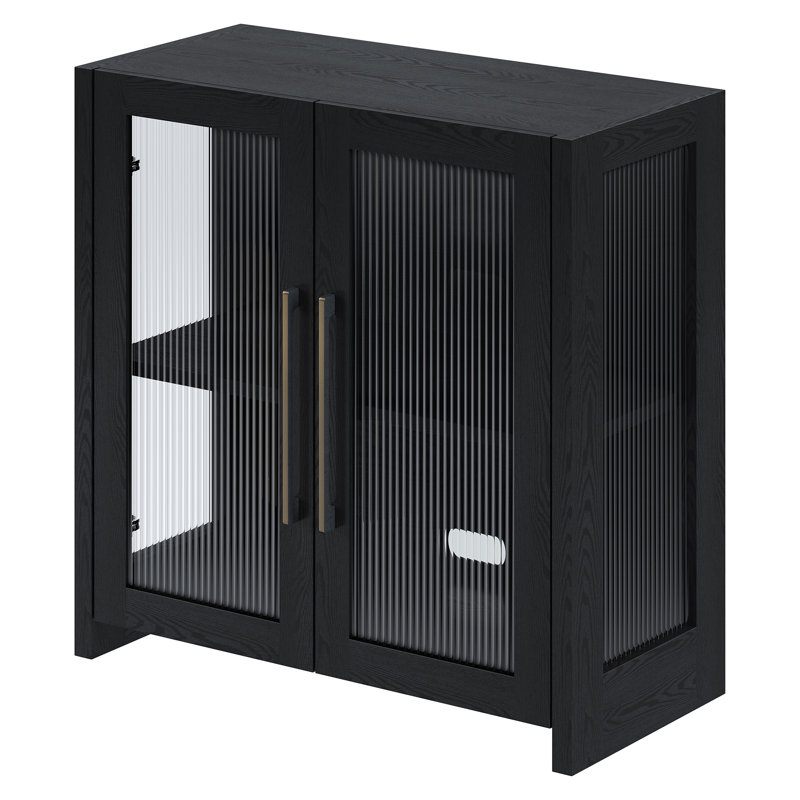 Clarkson 32" Wide Rectangular Accent Cabinet, Black Grain