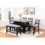Banc rembourré à hauteur de comptoir en tissu brun foncé foncé - aspect lin et design moderne-1431307608-1431307610