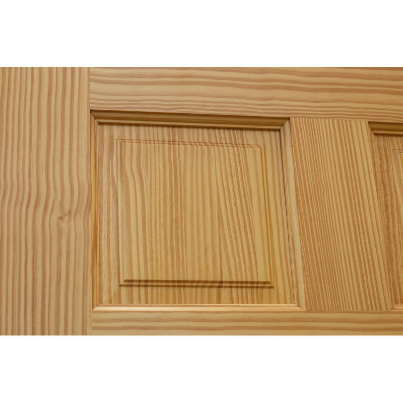 Porte en bois massif 80 po à 6 panneaux apprêtés, 30 po x 80 po, Bois de pin clair
