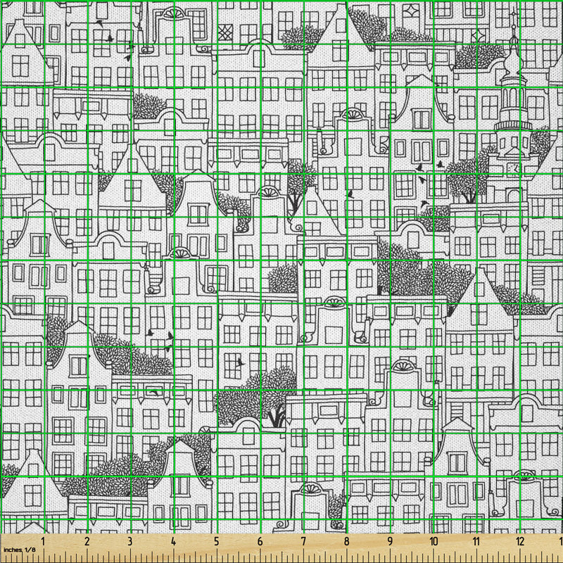 Dealto Dutch Style European Houses Buildings Busy Urban Life Multi-Purpose Fabric