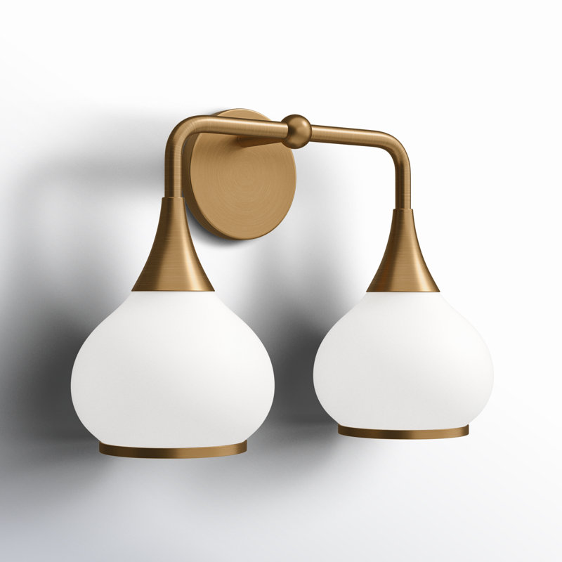 Marsi Vanity Light, Aged Gold, 2, Opal Matte Glass