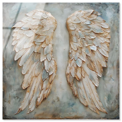 Wings of Ash II High-Gloss Frameless Acrylic Glass Wall Art Wings Wall Art by Art Remedy, Ready to Hang, 30 x 30