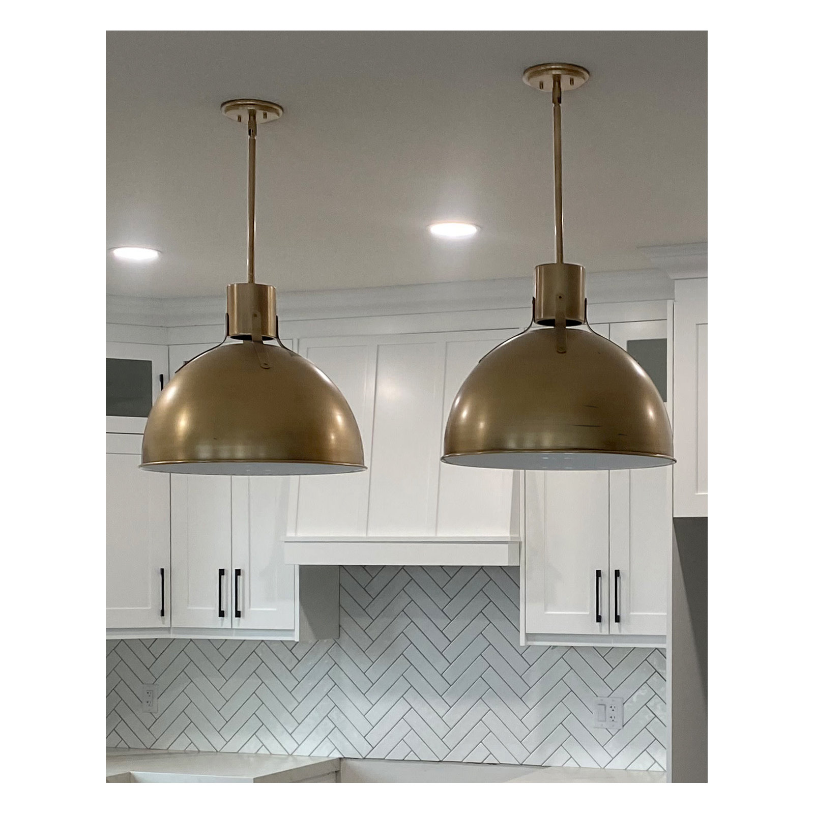 Clendon 1 - Light Single Dome Pendant, 12.25" H x 14" W x 14" D, Heritage Brass, Heritage Brass