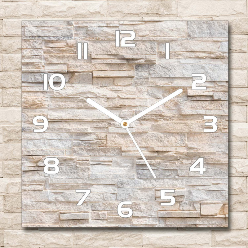 Idzik Glass Wall Clock, White/Beige