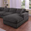 Canapé modulaire en tissu chenille gris Celine-737566708