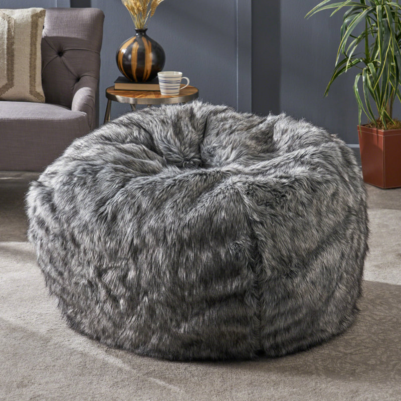 Laprovis Bean Bag Sofa, Dark Gray/Gray Streaks