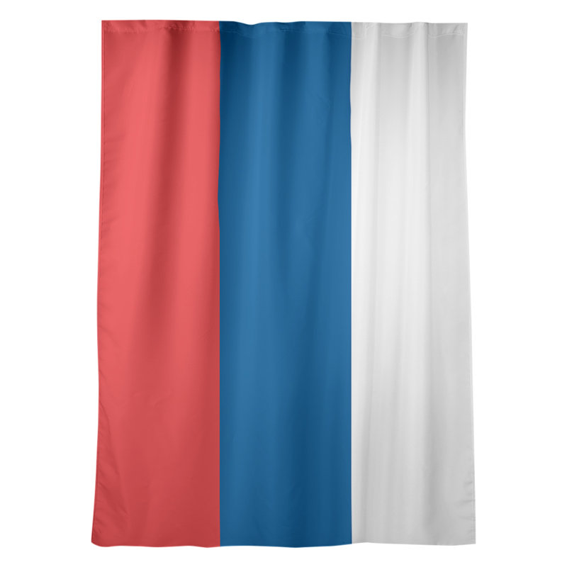 Striped Room Darkening Rod Pocket Single Curtain Panel, Los Angeles Baseball Red/Dodger Blue/White