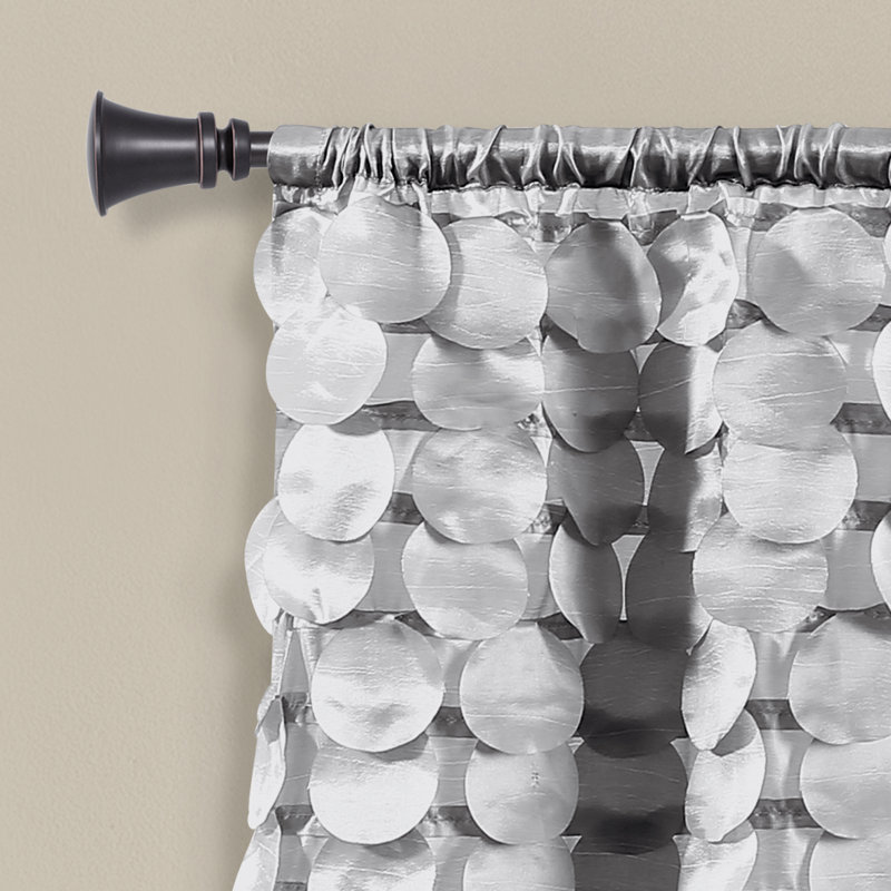 Gigi Scalloped Window Valance, Light Gray, 50" W x 14" L