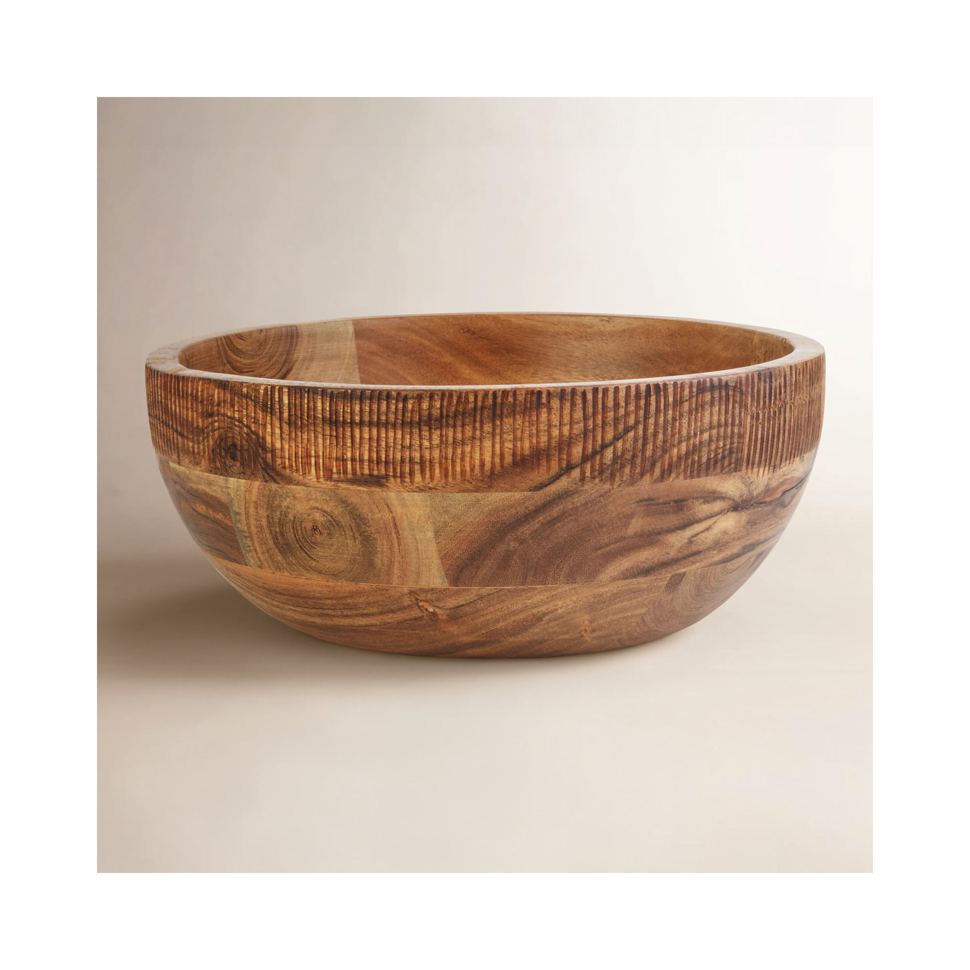 Fitz and Floyd  Natural Wood Large Serve Bowl, 11"