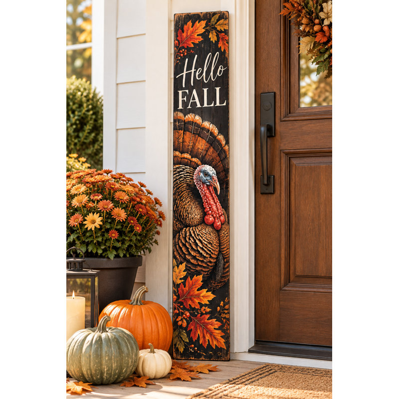 Panneau de véranda et panneau incliné Hello Fall - 36 po, 59,75 pouces