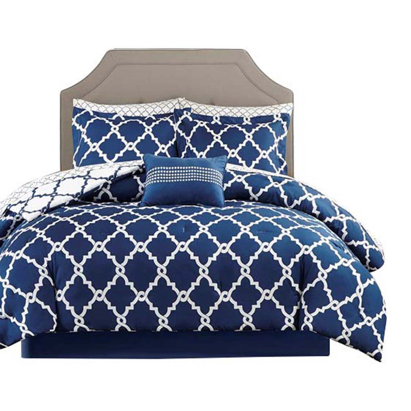 Ensemble d'édredon en polyester , Grand édredon et 8 pièces supplémentaires, Bleu marine