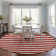 Washable Striped Indoor / Outdoor Rug