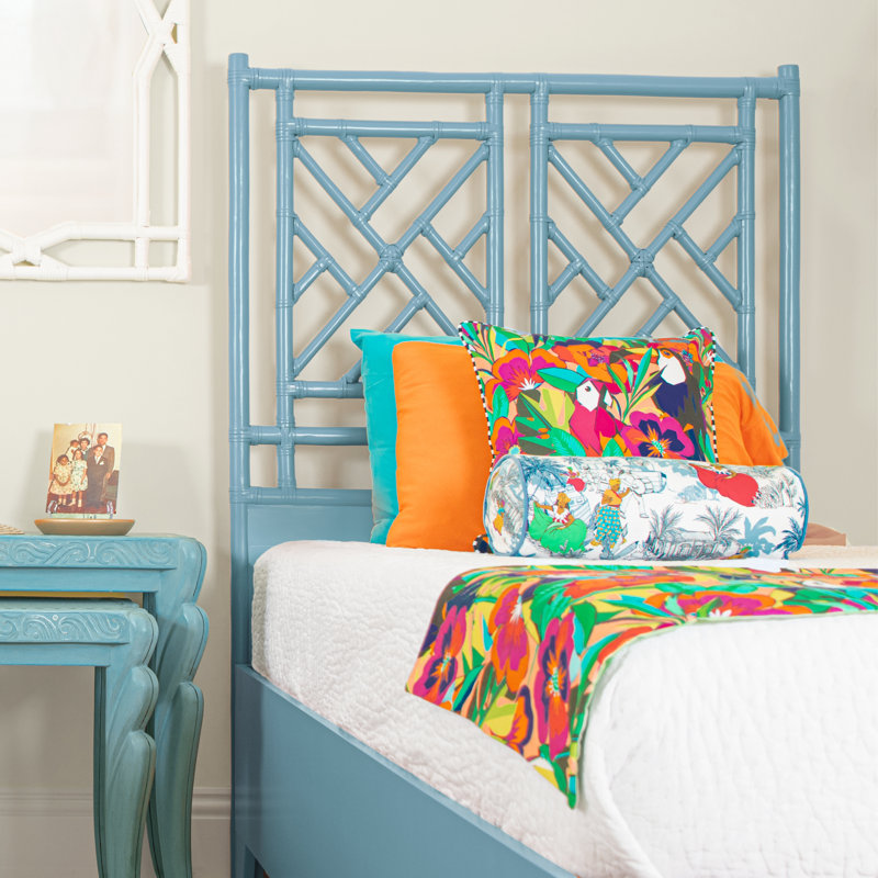 Chippendale Headboard, Twin, Pool Blue