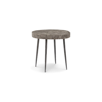Crosscut Solid Wood 3 Legs End Table