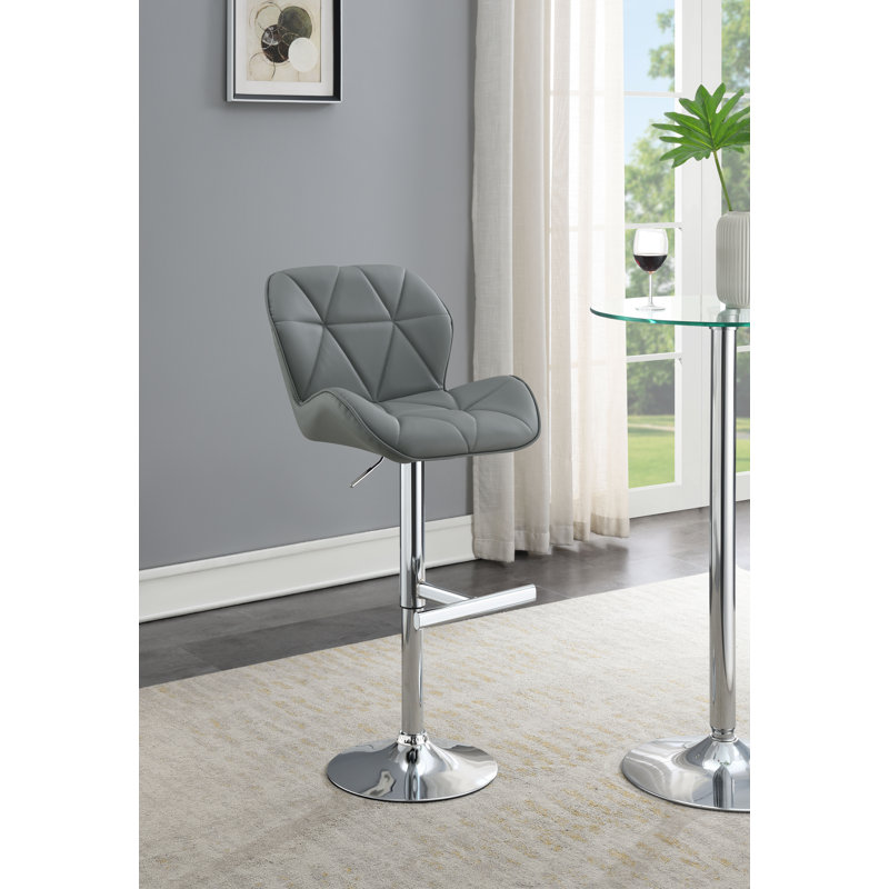 Tabouret de bar en cuir, gris