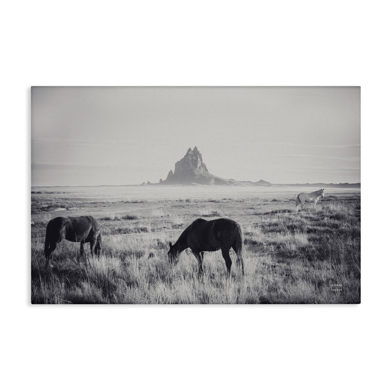 Art mural sur toile Western Range with Horses, par Nathan Larson, H 20 po x l 30 po