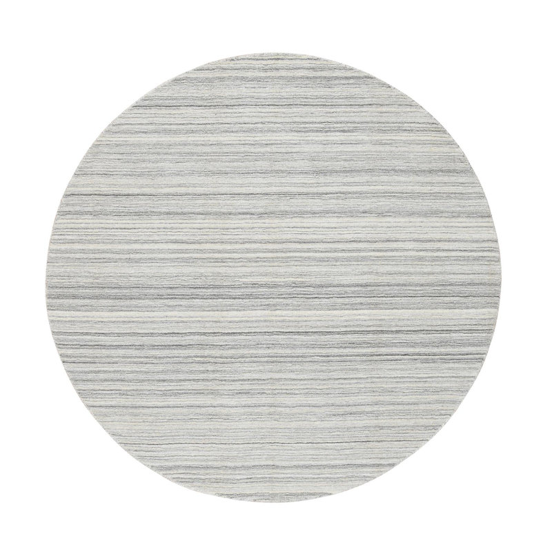 Tapis gris noué à la main 6 pi One-of-a-Kind Vikarm New Age