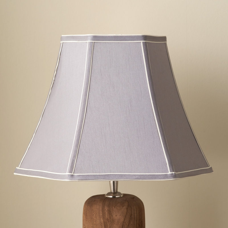 Ervine 24cm H Silk Bell Lamp Shade ( Screw On ) in Steel Grey