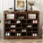 Nyra Modern 24-Shoe Cubby Cabinet with Curved Base-128837931