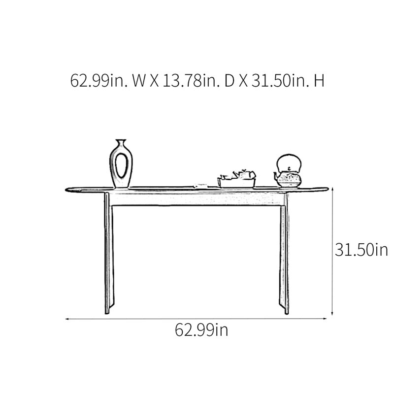 Console Retro, H 31,5 po x l 62,99 po x P 13,78 po
